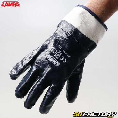 Gants nitrile bleus Lampa