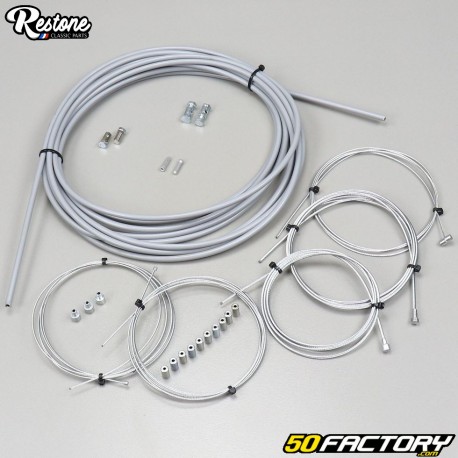 Cables y fundas grises MBK XNUMX, Motobécane AVXNUMX, XNUMX ... Restone  (Kit)
