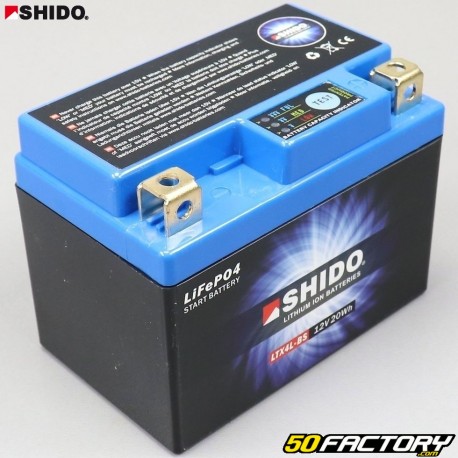 Bateria de lítio Shido LTX4L-BS 12V 1.6Ah Derbi Senda,  Gilera smt, Rieju...