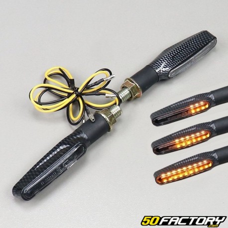 Blinker mit LED Lauflichtern Carbon