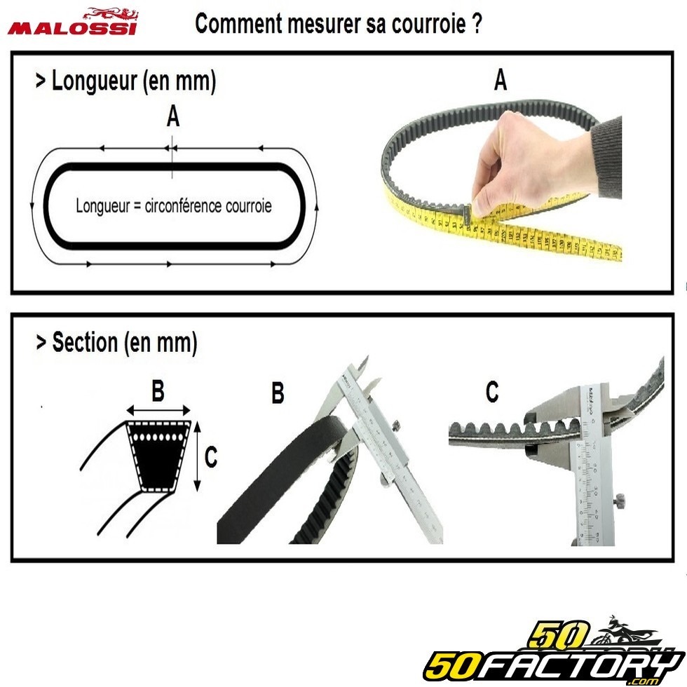 Courroie Scooter Malossi Spécial Belt MBK 50cc 4T Ovetto / Box