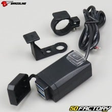 3.0A waterproof USB dual fast charge socket Brazoline