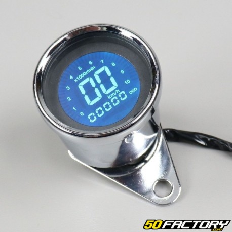 V2 Chrome Universal Digital Round Speedometer