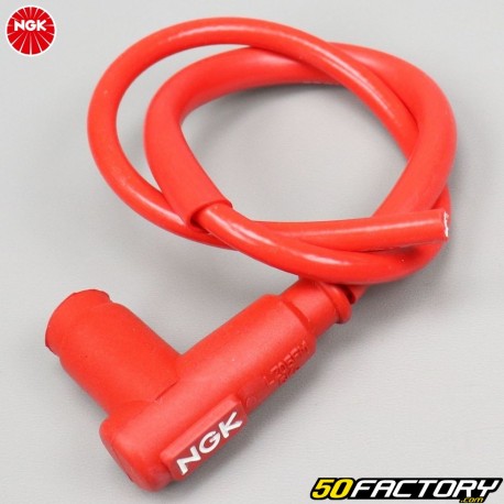 Pipa de bujía con cable rojo NGK  Cable de carreras CR2