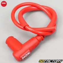 Pipa de bujía con cable rojo NGK  Cable de carreras CRXNUMX
