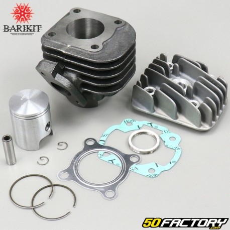 Cylindre piston fonte Minarelli horizontal air MBK Booster, Yamaha Bw's… 50 2T Barikit avec culasse