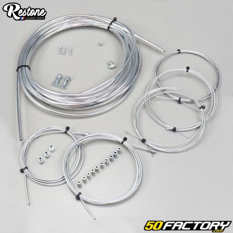 Chrome cables and sleeves Peugeot 103 Restone (Kit)