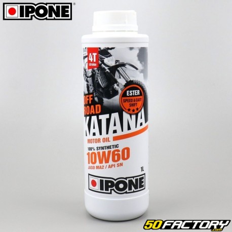 Huile moteur 4T 10W60 Ipone Katana Off Road 100% synthèse 1L