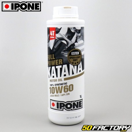 Óleo do motor 4 10W60 Ipone Fullpower Katana 100% de síntese 1L