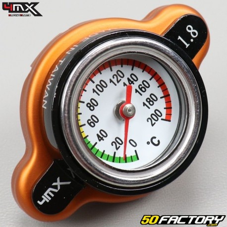 Tappo radiatore termometro MOTOCROSS Honda, Yamaha, Kawasaki, Suzuki, KTM, Husqvarna... 4MX arancione