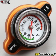 Bouchon de radiateur thermomètre MOTOCROSS Honda, Yamaha, Kawasaki, Suzuki, KTM, Husqvarna... 4MX orange