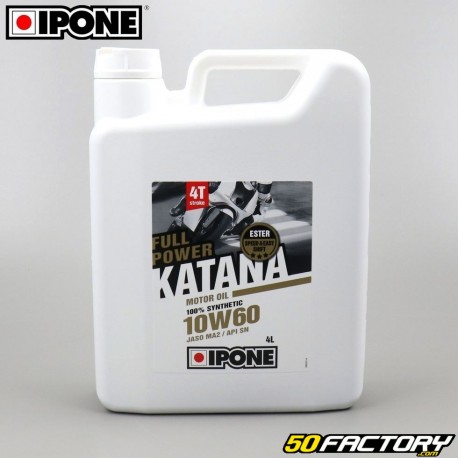 Óleo do motor 4 10W60 Ipone Fullpower Katana 100% de síntese 4L