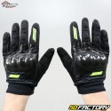 Gants Shot Stunter homologués CE moto noirs et jaunes fluo