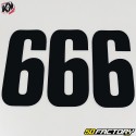 Numéros cross 6 Kutvek negro 16cm (juego 3)