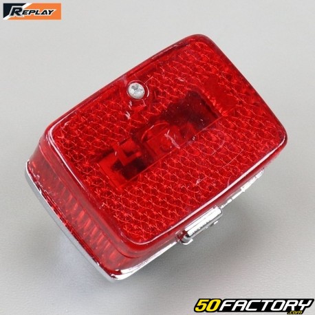 Rear light (type Luxor 75) Peugeot 103, MBK 51 chrome red cabochon