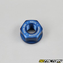 Nut Ø10x1.25mm standard thread with blue anodized aluminum base