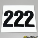 PVC number plate 22x22cm Quad white