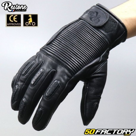 Gloves Restone CE approved black motorcycle