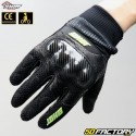 Gants Shot Stunter homologués CE moto noirs et jaunes fluo