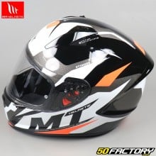 Casco Integral MT Helmets  Stinger Brave blanco, negro y naranja