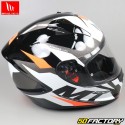 Capacete integral MT Helmets Stinger Brave branco, preto e laranja