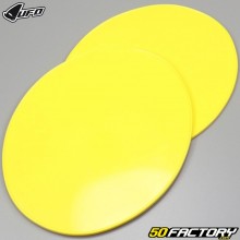 Targhe ovali vintage UFO giallo (lotto di 2)