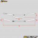 Guidão cross alu Ø22mm tipo Sifam Honda branco