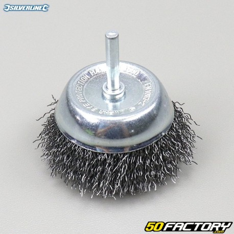 Brosse boisseau à fils d'acier ondulés Silverline 75mm