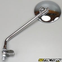 Chromed universal round mirror with 10mm support for motorbike, scooter, moped