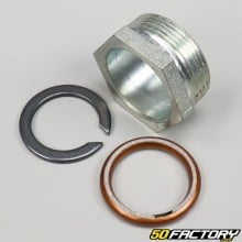 Écrou d'échappement avec joint et bague MBK 51 et Motobécane moteur AV7 et AV10