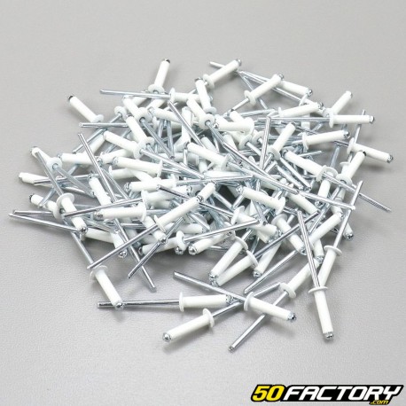 White rivets for Ã˜4mm license plate (100 pieces)