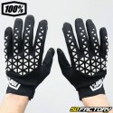 Luvas cross 100% Motocicleta Preto e Branco Airmatic aprovada pela CE