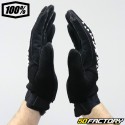 Gants cross 100% Airmatic homologués CE moto noirs et blancs