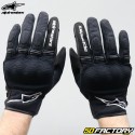 Gants street Alpinestars Copper homologués CE noirs et blancs