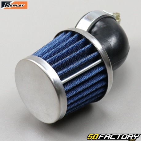 Griglia filtro aria clacson angolata 90° Ø28-35 mm PHVA, PHBG, PHBN Replay KN Small FC cromato e blu