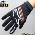 Guantes de calle Alpinestars Reef homologados CE negros, blancos y rojo neón