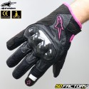 Luvas racing  mulher Alpinestars Stella SMX -XNUMX CE aprovado preto e rosa