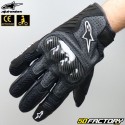 Handschuhe racing Frau Alpinestars Stella SMX-1 CE-geprüft schwarz und weiß