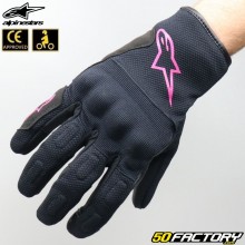 Alpinestars Stella S Max Dryst Straßenhandschuhe für Damenar schwarz und rosa CE-geprüft