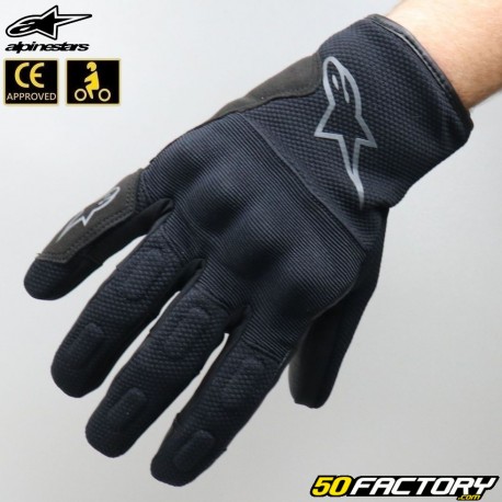 Guantes de calle para mujer Alpinestars Stella S Max Drystar negro y gris aprobado por la CE