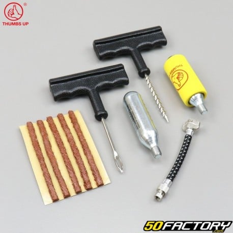 Tubeless tire puncture repair kit with V2 &quot;braid&quot; bits