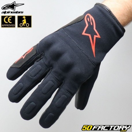 Alpinestars S Max Dryst street glovesar black and fluo red CE approved