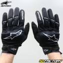 Gants racing Alpinestars Atom homologués CE noirs et blancs