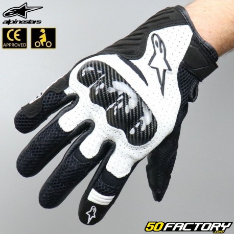 Handschuhe racing Alpinestars SMX-1 Air V2 CE-geprüft schwarz und weiß