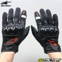 Handschuhe racing Alpinestars SMX-1 Air V2 CE-geprüft schwarz und fluo rot