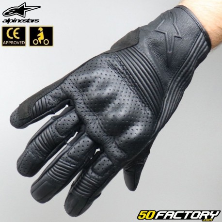 Guantes de calle Alpinestars Mustang V2 CE aprobados negros