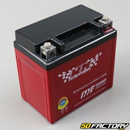 Batterie YTZ7S 12V 6Ah gel Honda CBR, Shadow, Yamaha TW, Aprilia Atlantic...
