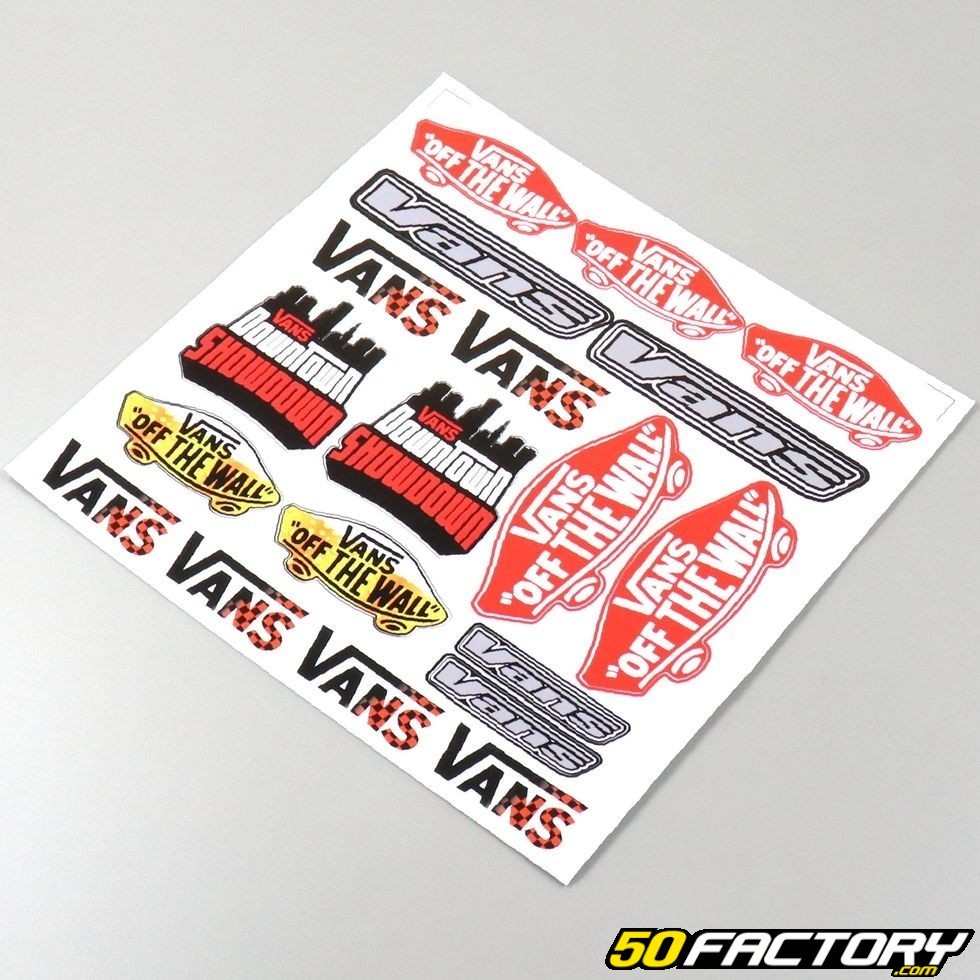 Planche de stickers Vans 30x30cm – Pièce moto et scooter