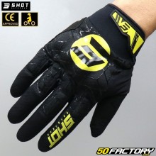 Guantes cross Shot Drift Spider con aprobación CE Motocicleta amarillos