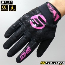Handschuhe cross Shot Drift Spider CE-geprüftes rosa und schwarzes Motorrad